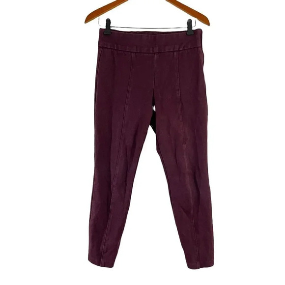 The Gap Maroon Size Zip Leggings Mid Rise Size Medium Cropped Cotton Blend - Picture 1 of 11